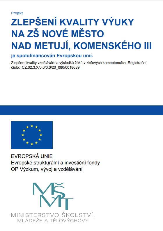 Publicita projektu Zlepšení kvality výuky III